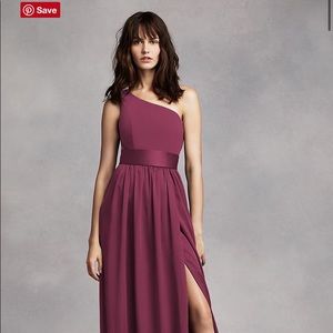 One Shoulder Dress with Satin Sash